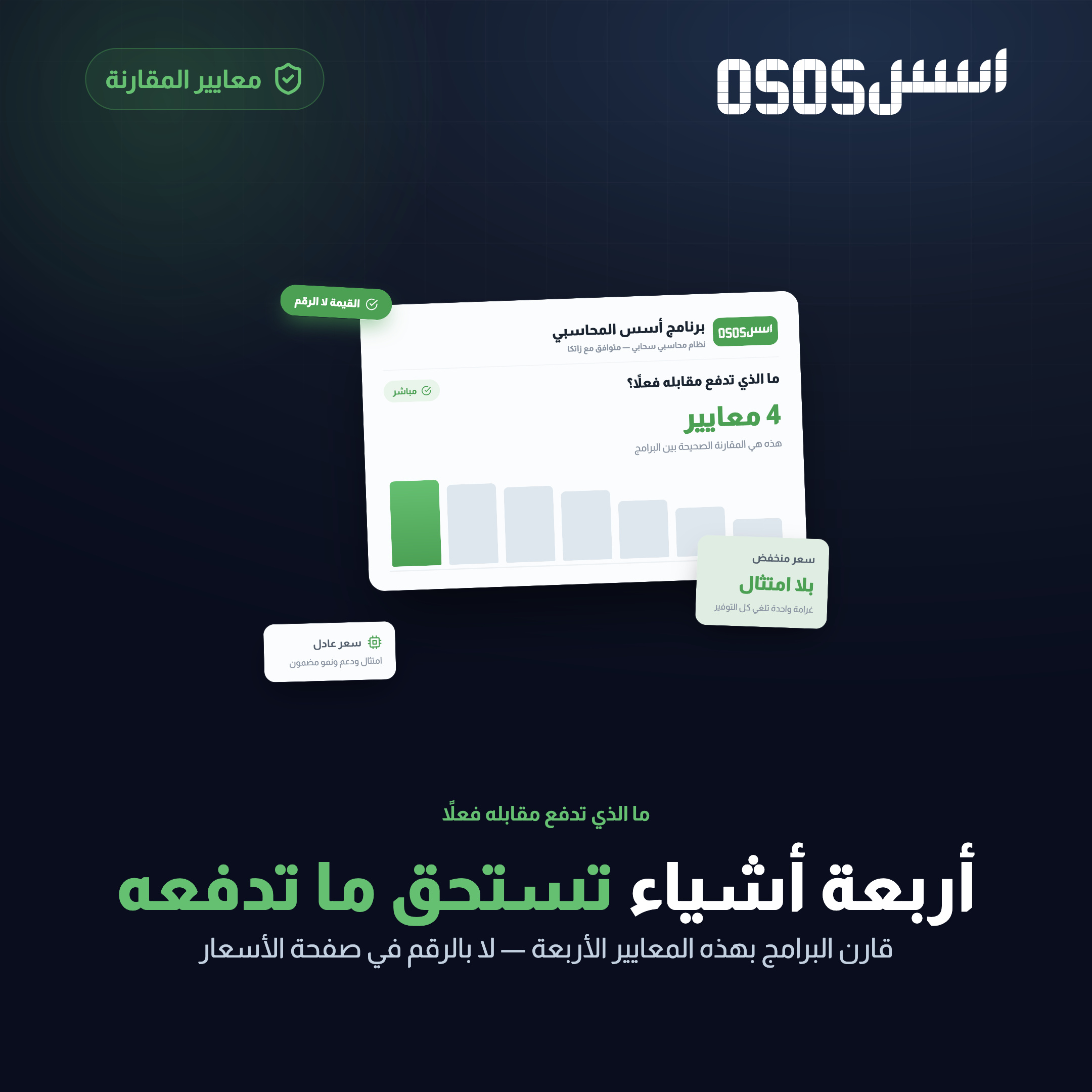 ما الذي تدفع مقابله في برنامج المحاسبة